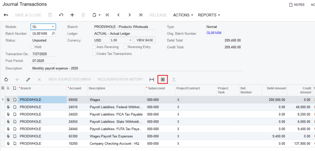 Upload or Export Data using Excel in Acumatica | ACC Software Solutions